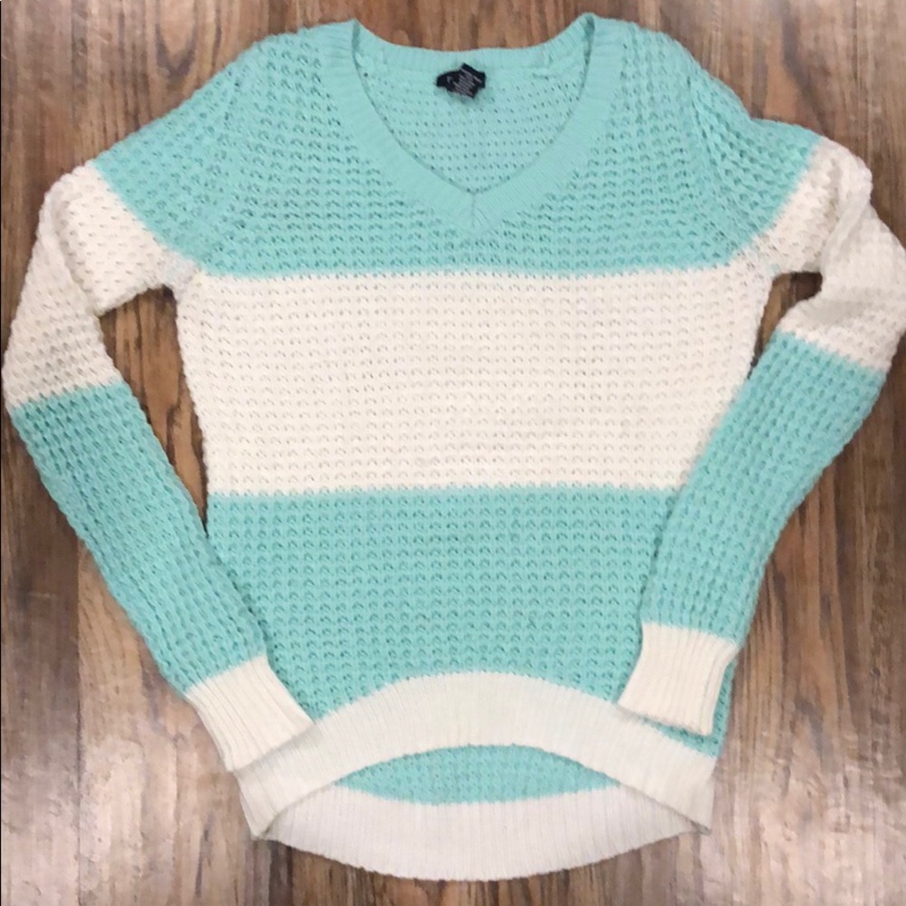 Mint/white Crew Knitted Seater